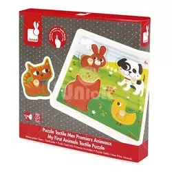 Janod Drvene Puzzle sa teksturom Moj kućni ljubimac J07080