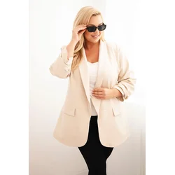 Kesi Włoski Plus Size elegant womens jacket beige