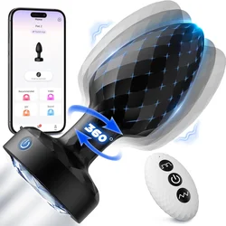 SuperLove 360 Tornado Swiveling Light Up Butt Plug with App Black