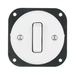 Bohemia-Design - Porcelanski retro jednopolni prekidač bez okvira br. 6, beli