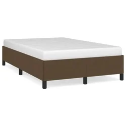 Vidaxl Posteljni okvir brez vzmetnice temno rjav 120x200 cm blago