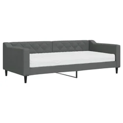 Vidaxl Dnevna postelja z vzmetnico temno siva 90x200 cm blago