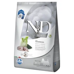 N&D Suva hrana za pse malih rasa sa belom dlakom, Mesom brancina, spirulina i komorača, 5kg