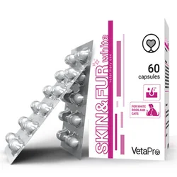 Vetapro Suplement za koži i dlaku kod ljubimaca Skin & Fur White, 60 kapsula