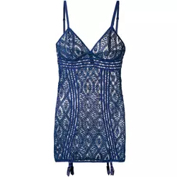 Else-crochet slip dress-women-Blue