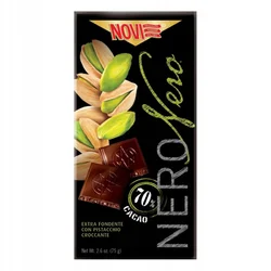 NOVI Temna čokolada 70% s pistacijami Nero 75 g