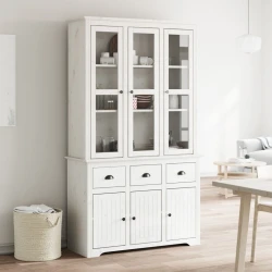 Visoka komoda BODO bijela 115,5x43x200,5 cm od masivne borovine