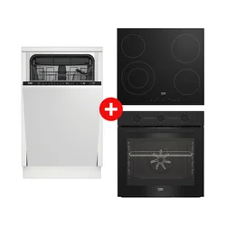 Beko Ugradni set rerna + ploča BBSE11120BD + Beko Ugradna mašina za pranje sudova BDIS38040