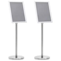 Stalci za plakate 2 pcs Srebrno 32.7 x 24 x 108 cm Aluminij