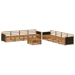 Set vanjskih sofa 9 kom. Prirodna Čvrsto drvo akacije