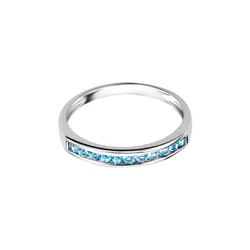 DIAMANT LETERNEL Prstan Ring aus 375 Weißgold mit Topas srebrna