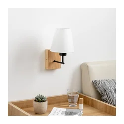 Brilagi - Zidna lampa NUBILA WOOD 1xE27/25W/230V hrast/bela
