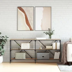Konzolni stol boja hrasta sonome 160x30x75 cm od drva i željeza