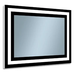 Casa Padrino luxury bathroom mirror black 80 x 2.8 x H. 60 cm - Rectangular wall mirror with LED lighting - Bathroom furniture - Bathroom accessories - Luxury furniture