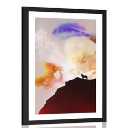Plakat s paspartujem magično zavijanje volka - 40x60 no frame