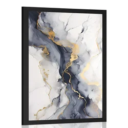 Plakat siv marmor - 40x60 silver