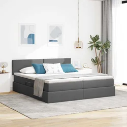 Krevet s od storage Tamno siva 180 x 200 cm Lažna koža