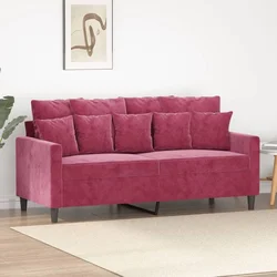 Vidaxl vidaXL Dvosed vinsko rdeč 140 cm oblazinjen z žametom