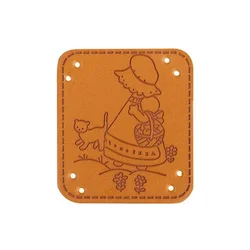 Obliž Hand Made girl - komplet 4 kosov - 40x35 mm - rjava