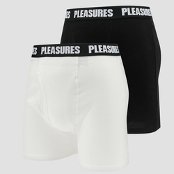 PLEASURES 2Pack Boxer Briefs White/ Black P21W063