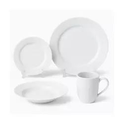 HOME COLLECTION KROŽNIK 16 DELNI SET BELE BARVE