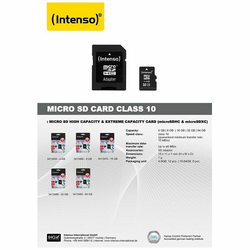 (Intenso) Micro SD Kartica 32GB Class 10 (SDHC & SDXC) sa adapterom - SDHCmicro+ad-32GB/Class10