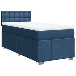 Vidaxl Box spring postelja z vzmetnico modra 100x200 cm blago