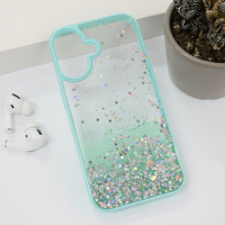 Maska za telefon Frame Glitter za iPhone 16, Zelena