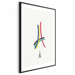 shumee Plakat - Eifflov stolp - barvna grafika - abstraktno