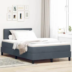 LED Box Spring Krevet Tamno siva 120 x 200 cm Baršun