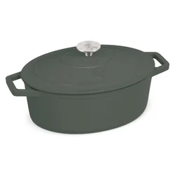 Berlinger Haus Ovalni pekač od livenog gvožđa - Matte Green Collection BH-6545, 30cm, Zeleni