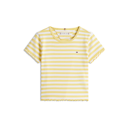 TOMMY HILFIGER Majica ESSENTIAL limona/bela