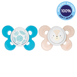 CHICCO duda Physio Comfort silikonska dečka - pike/lisica 2 kos, 6-16 m