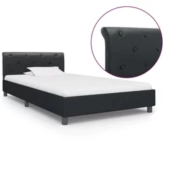 Okvir za krevet od umjetne kože crni 100 x 200 cm