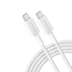 Anker USB-C / USB-C Kabal 6ft 240W, pleteni, Beli