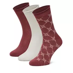 Nogavice NINE WEST BR_NW_01_Z_SS25 (3 PACK) WHITE Temno rdeča