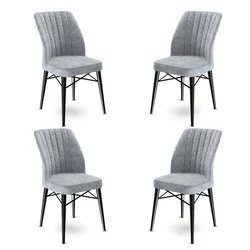 HANAH HOME Set 4 stolice Flex Grey Black