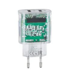 Punjač zidni RivaPower VA4125 TD2 Transparent 3,4A / 2xUSB + kabel MFi Lightning 1.2m