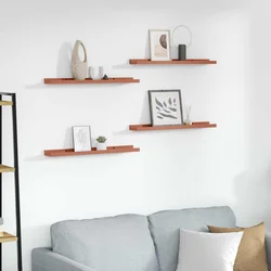 Polica na zidu 4 pcs Crvena 60 x 9 x 3 cm Konstruirano drvo