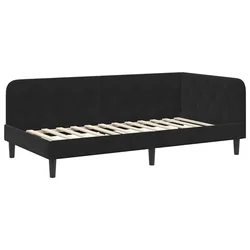 Vidaxl Kotna postelja Črna 90 x 200 cm Žamet