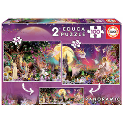 EDUCA Panorama Fairy Puzzle 2x100 kosov