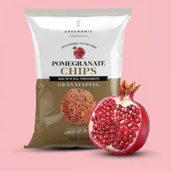 Čips iz granatnega jabolka s čilijem in limeto Hearty, 40 g