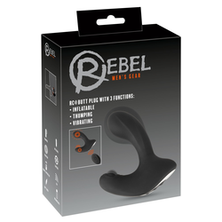 Rebel RC Butt Plug with 3 Functions Black