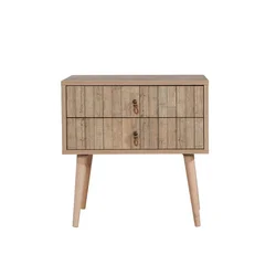 Hanah Home Two 728 Noćni stočić, 2 fioke, 60x61x40cm, Krem