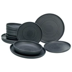 Creatable Jedilni Servis Uno Black Lava Stone, 12-Delni