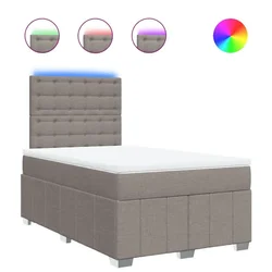 Vidaxl Box spring postelja z vzmetnico taupe 120x190 cm blago