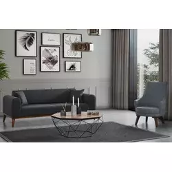 Atelier del Sofa Trosed na razvlačenje Cofi 90x80x222cm Antracit