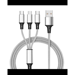 Polnilec Troglavi kabel, USB C, mini, lightening - Novoletna darila