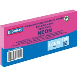 Donau Samolepilna blazinica 51 x 38 mm - neonsko rožnata 3 x 100 listov