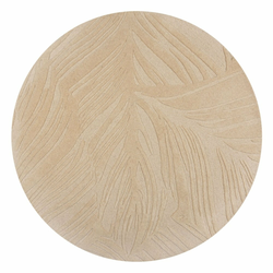 Bež volnena okrogla preproga o 160 cm Leaf - Flair Rugs